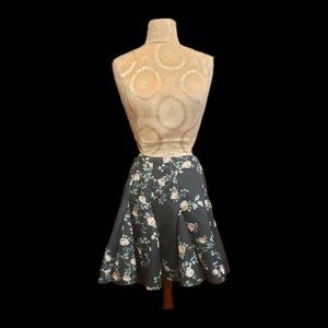 New Lauren Conrad Runway Green Floral Flare Skirt